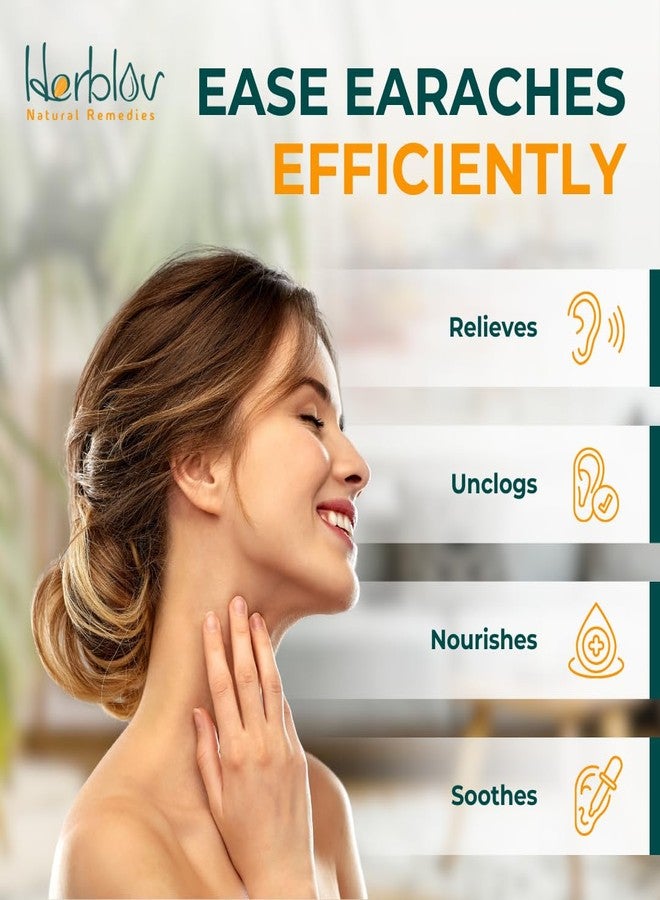 هيربلوڤ زيت أذن عضوي لعلاج التهابات الأذن - قطرات أذن طبيعية للوقاية من العدوى، وأذن السباح، وإزالة الشمع - علاج لألم الأذن للأطفال والبالغين والرضع والكلاب - مع نبات المُلّين والثوم والآذريون، صنع في الولايات المتحدة الأمريكية - Image 3